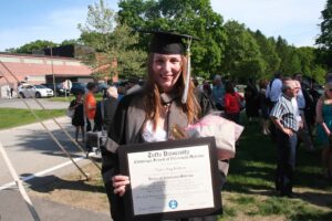 Fish veterinarian Dr. Jessie Sanders on her graduation day from Tufts University Cummings school of veterinary medicine